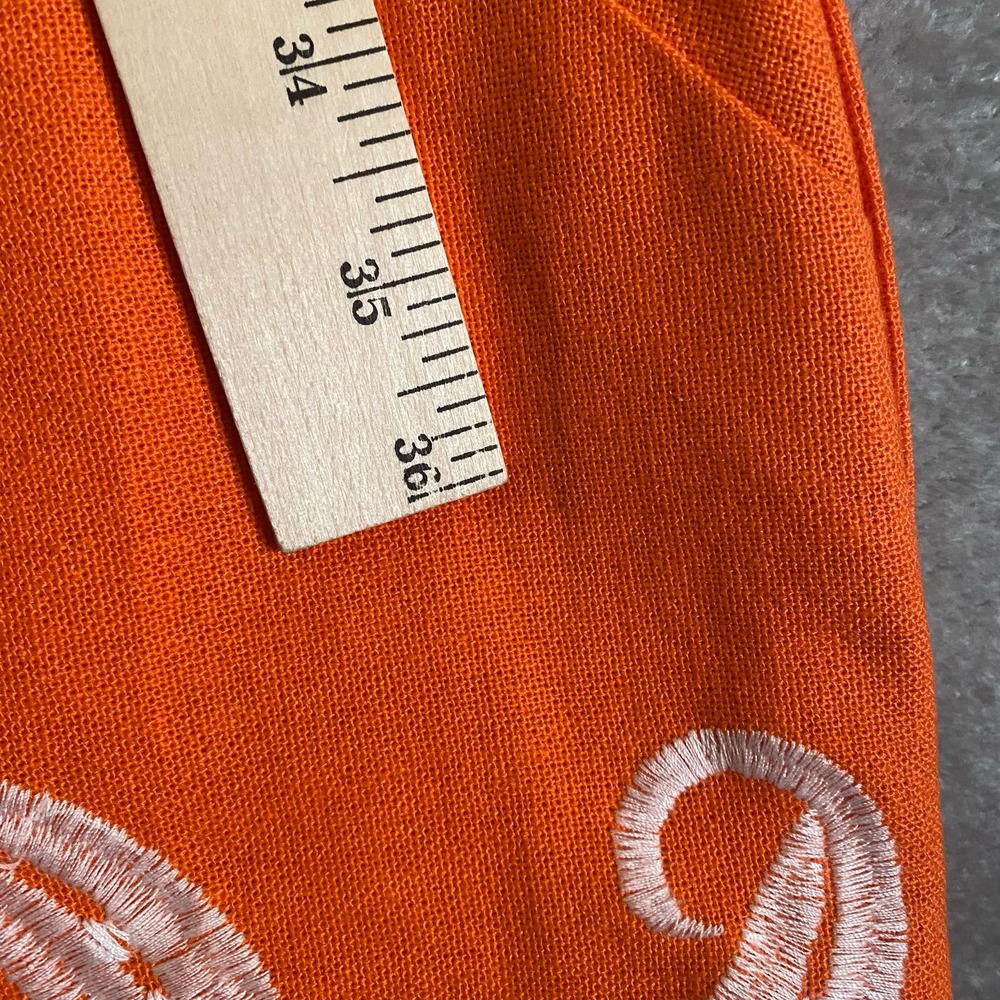 Anthropologie Maeve Orange Sleeveless Mini Dress with White Embroidered Starfish - Picture 14 of 15